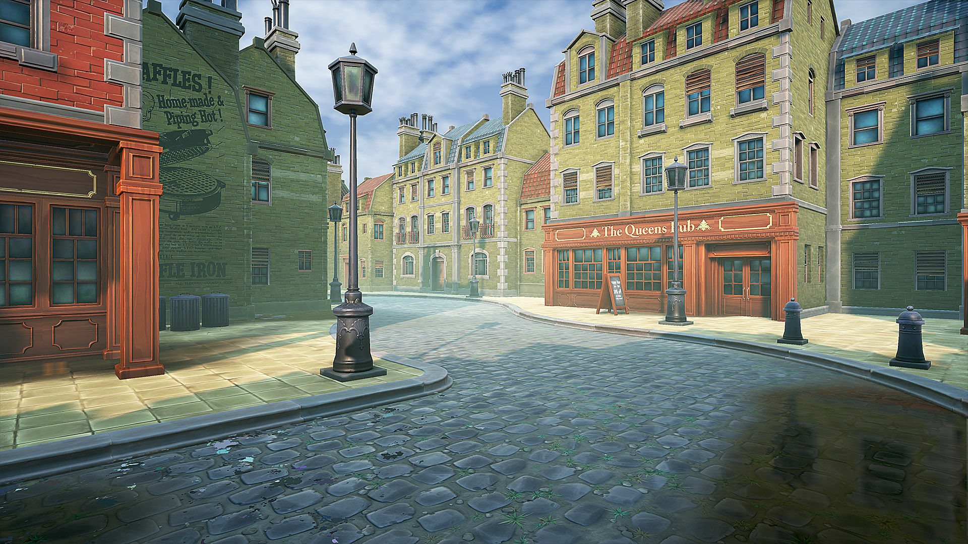 Stylized Town Low-poly 3D model_10