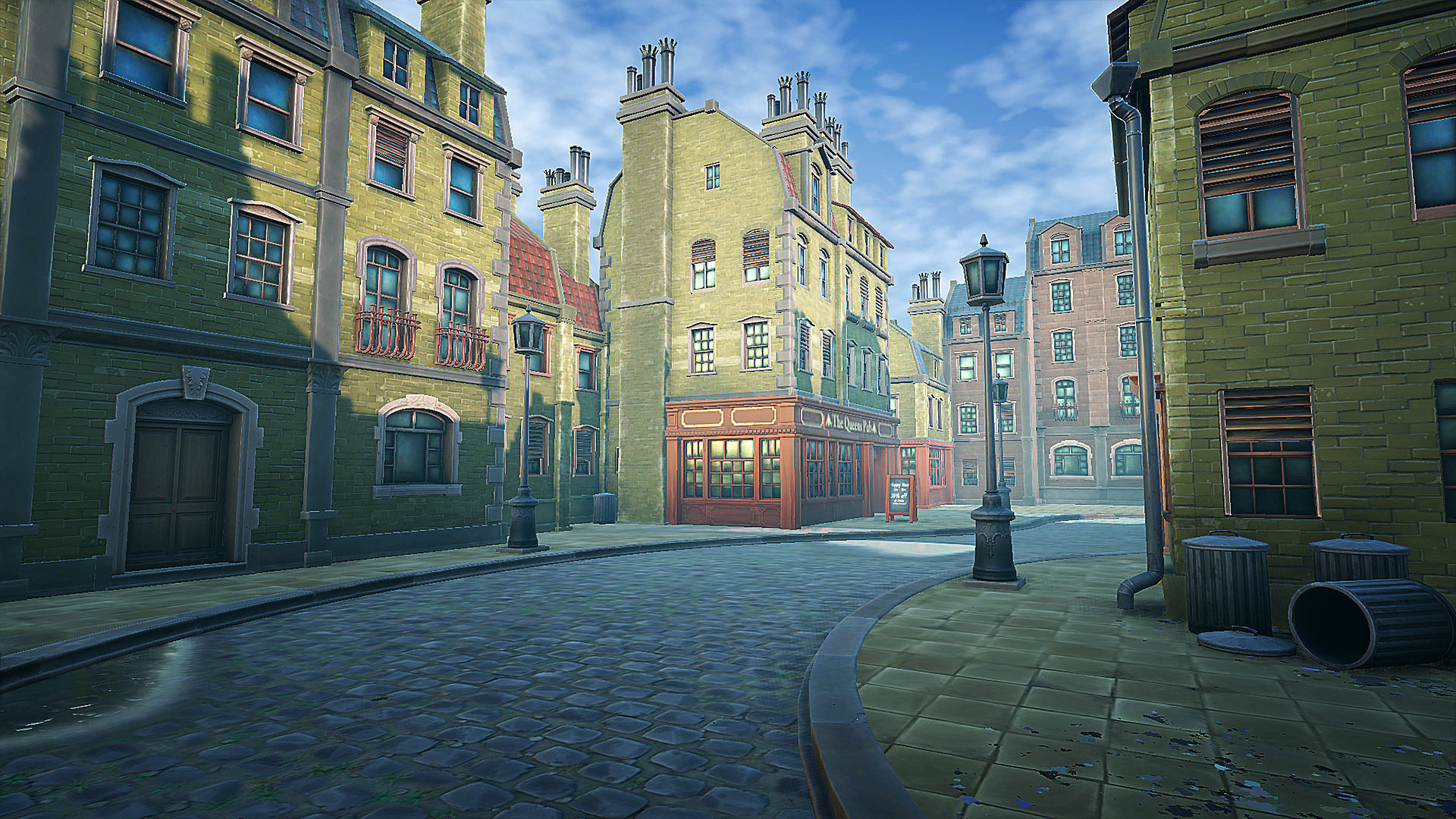 Stylized Town Low-poly 3D model_0