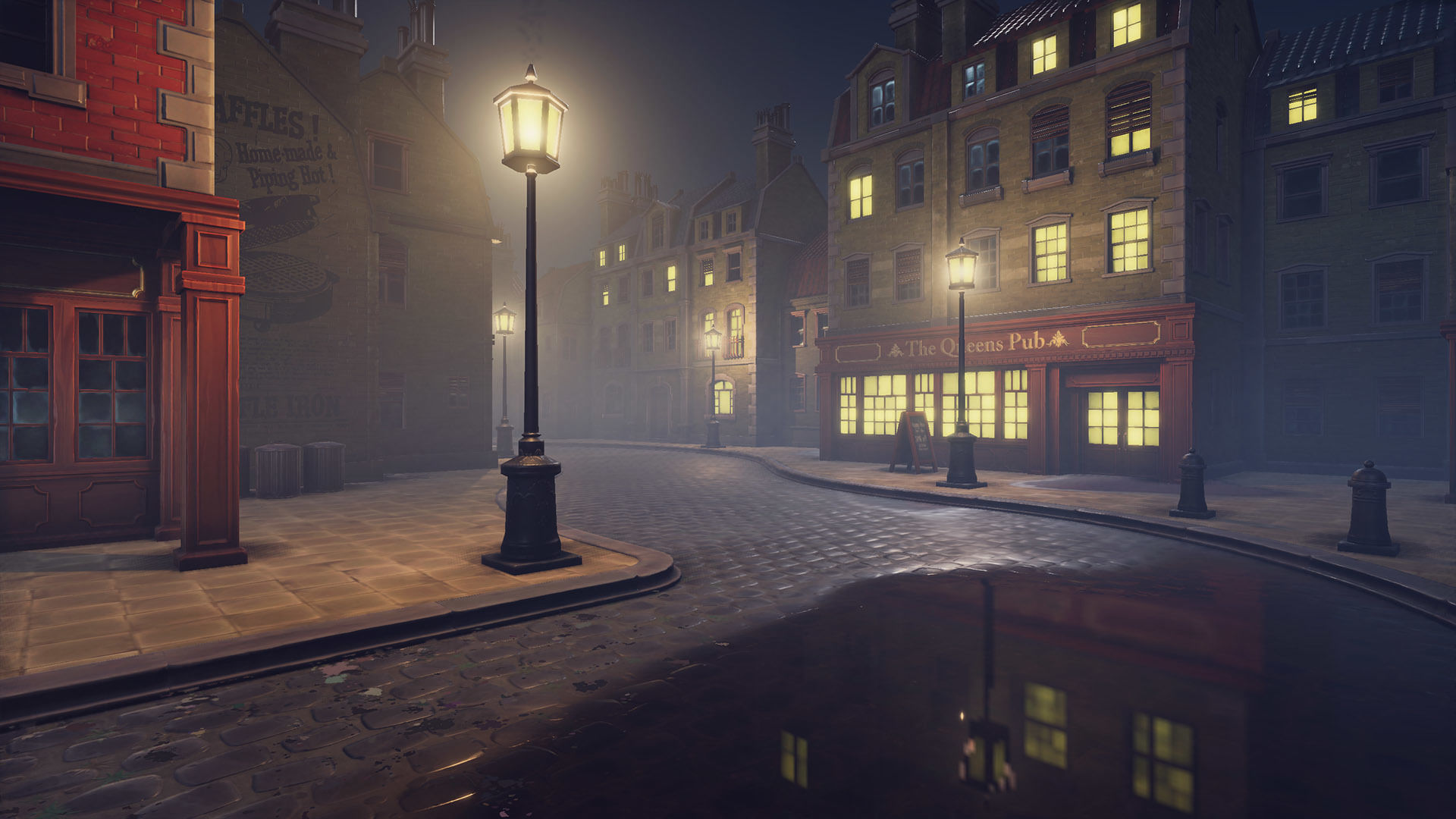 Stylized Town Low-poly 3D model_1