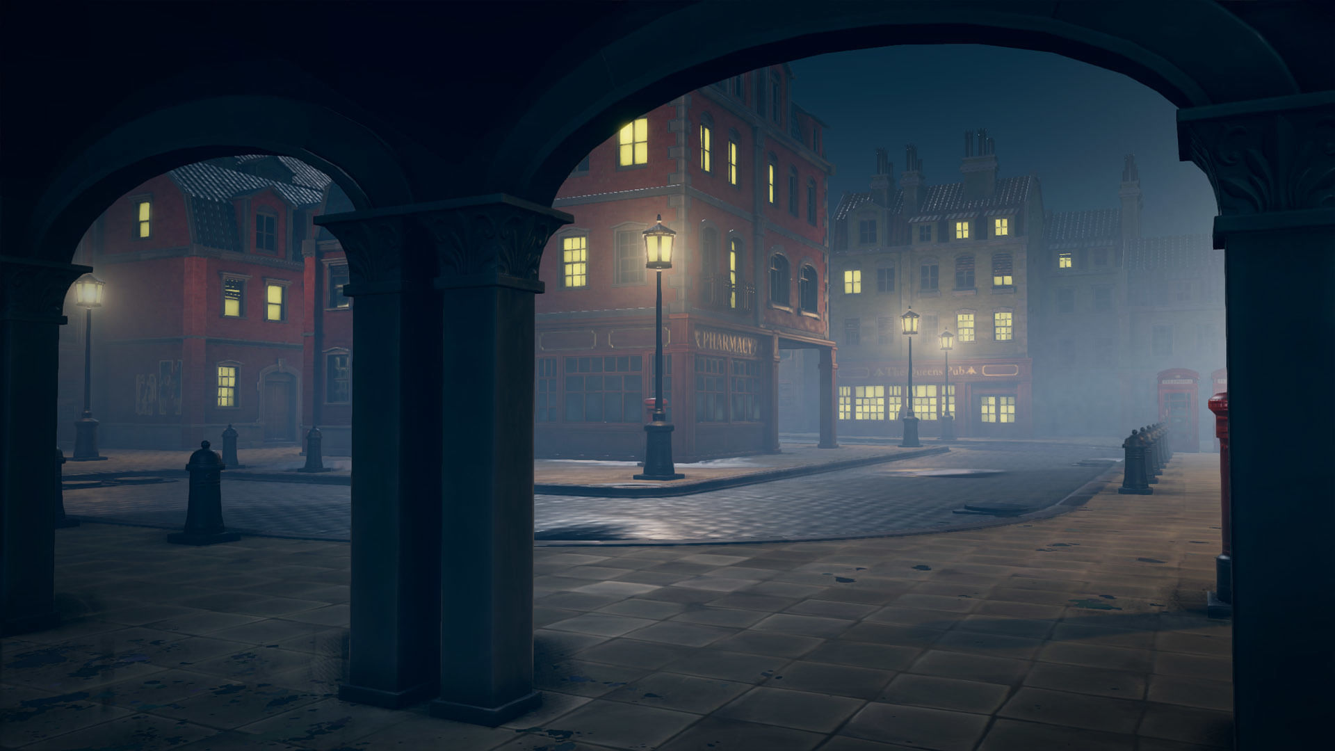 Stylized Town Low-poly 3D model_7