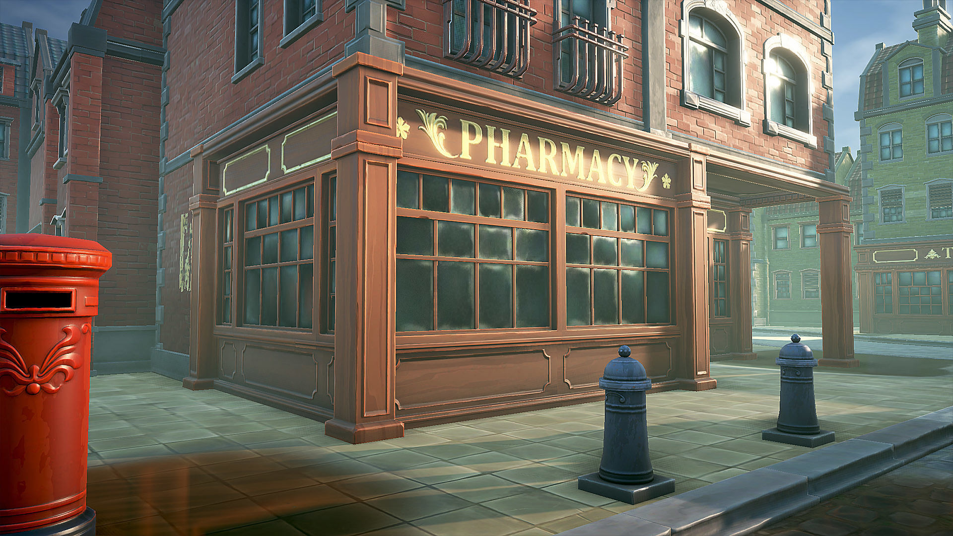 Stylized Town Low-poly 3D model_5