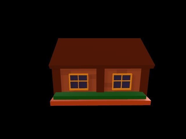 Normal Medieval House  Low-poly 3D model_1
