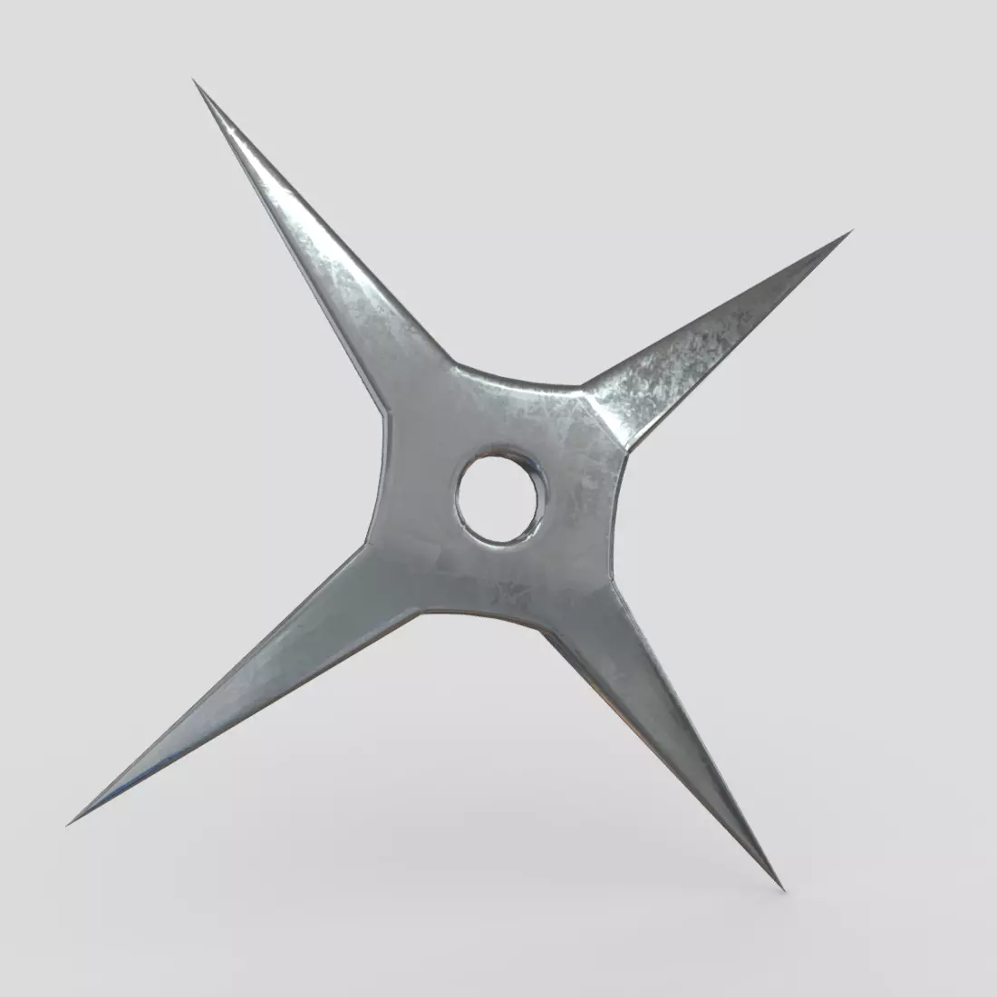 Shuriken 4 metal star Low-poly 3D model_0