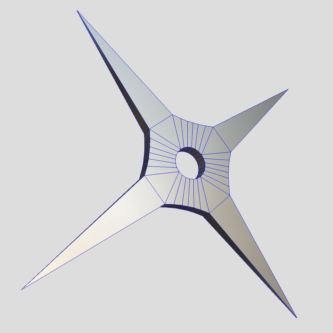 Shuriken 4 metal star Low-poly 3D model_11