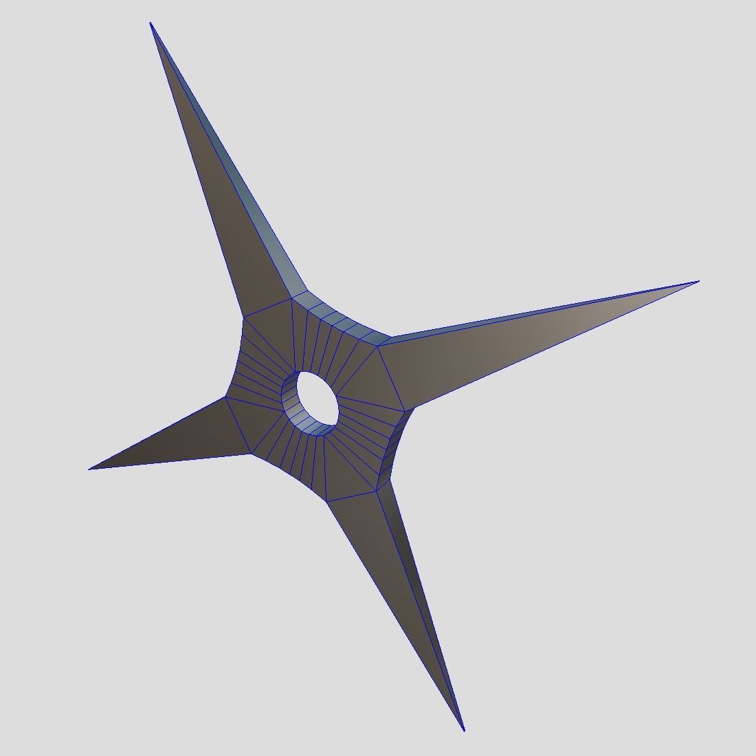 Shuriken 4 metal star Low-poly 3D model_5