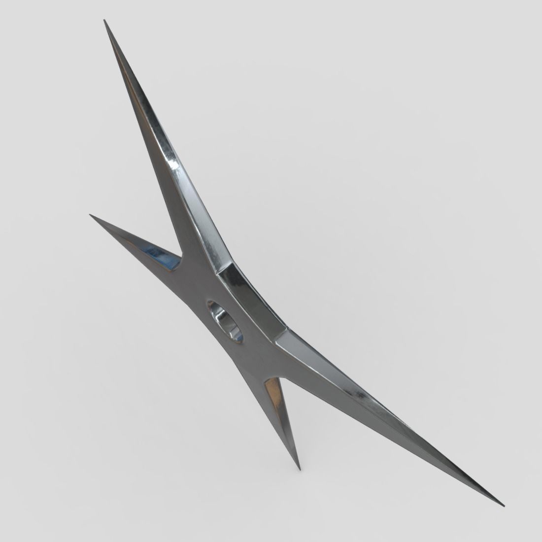 Shuriken 4 metal star Low-poly 3D model_6
