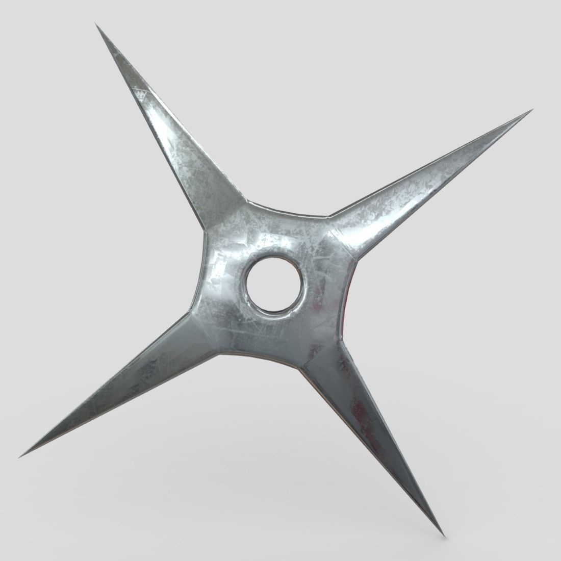Shuriken 4 metal star Low-poly 3D model_2