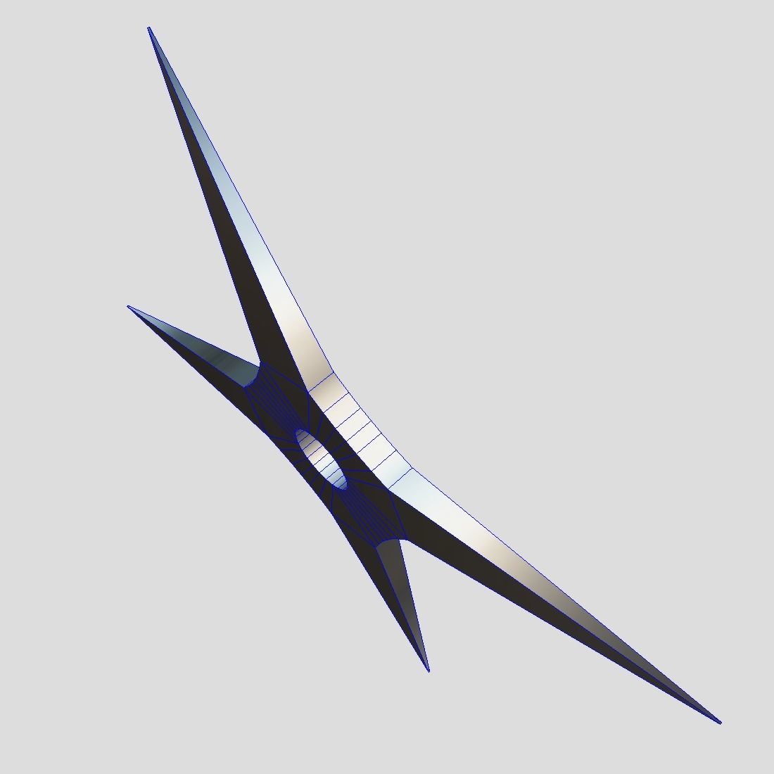 Shuriken 4 metal star Low-poly 3D model_7