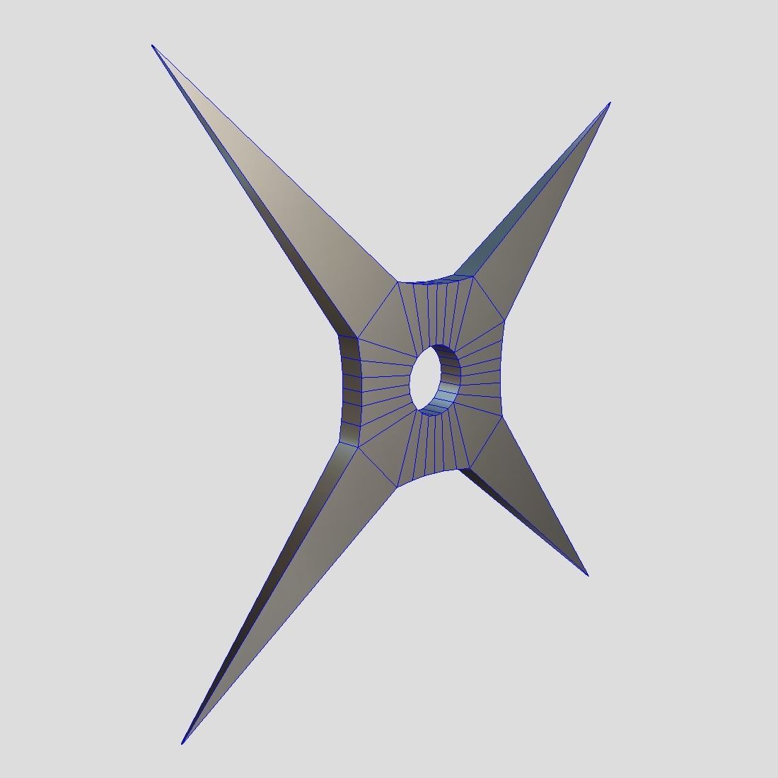 Shuriken 4 metal star Low-poly 3D model_9