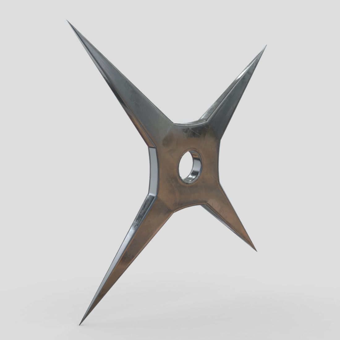 Shuriken 4 metal star Low-poly 3D model_8