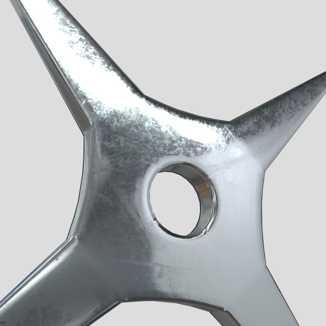 Shuriken 4 metal star Low-poly 3D model_12