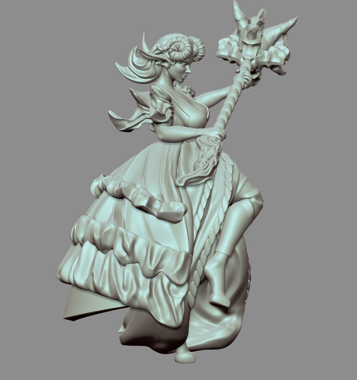 Faun girl 3D print model_2