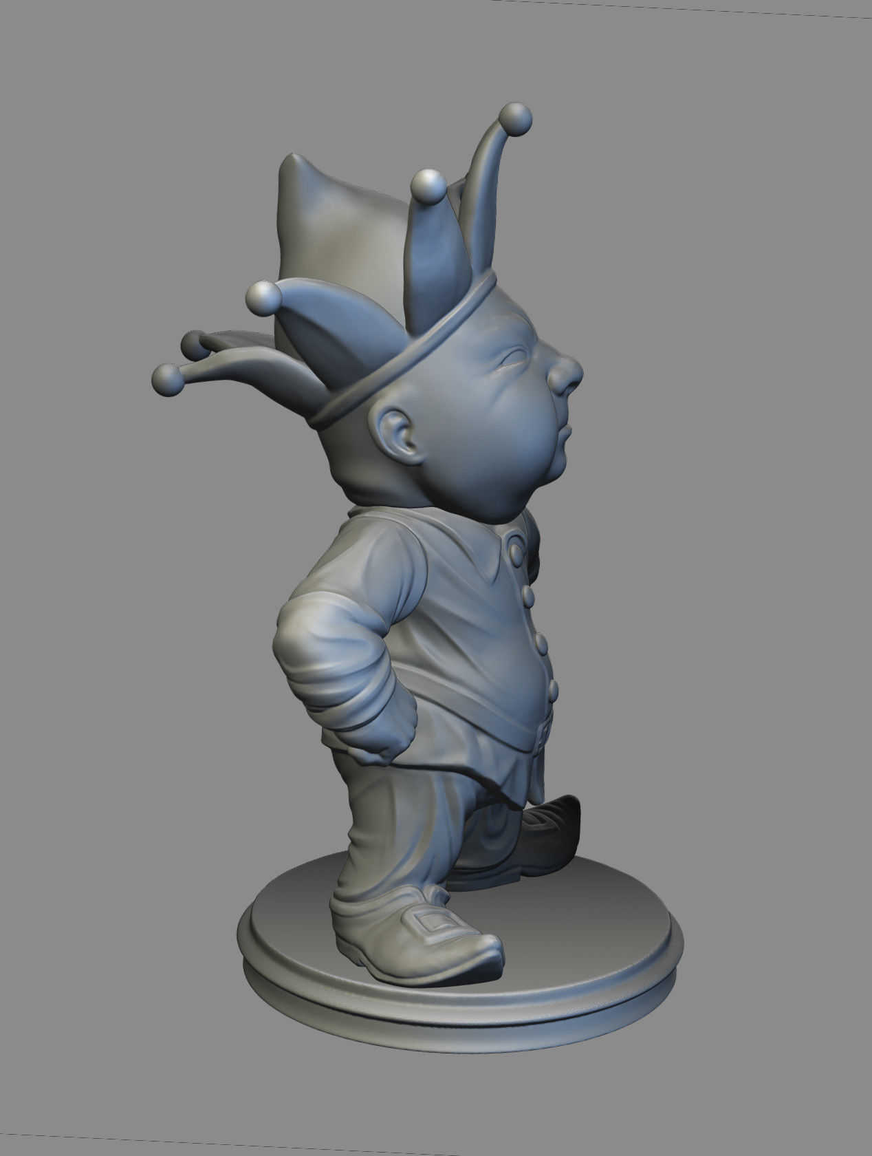 Gnome-joker figurine of man wearing crown 3D print model_1