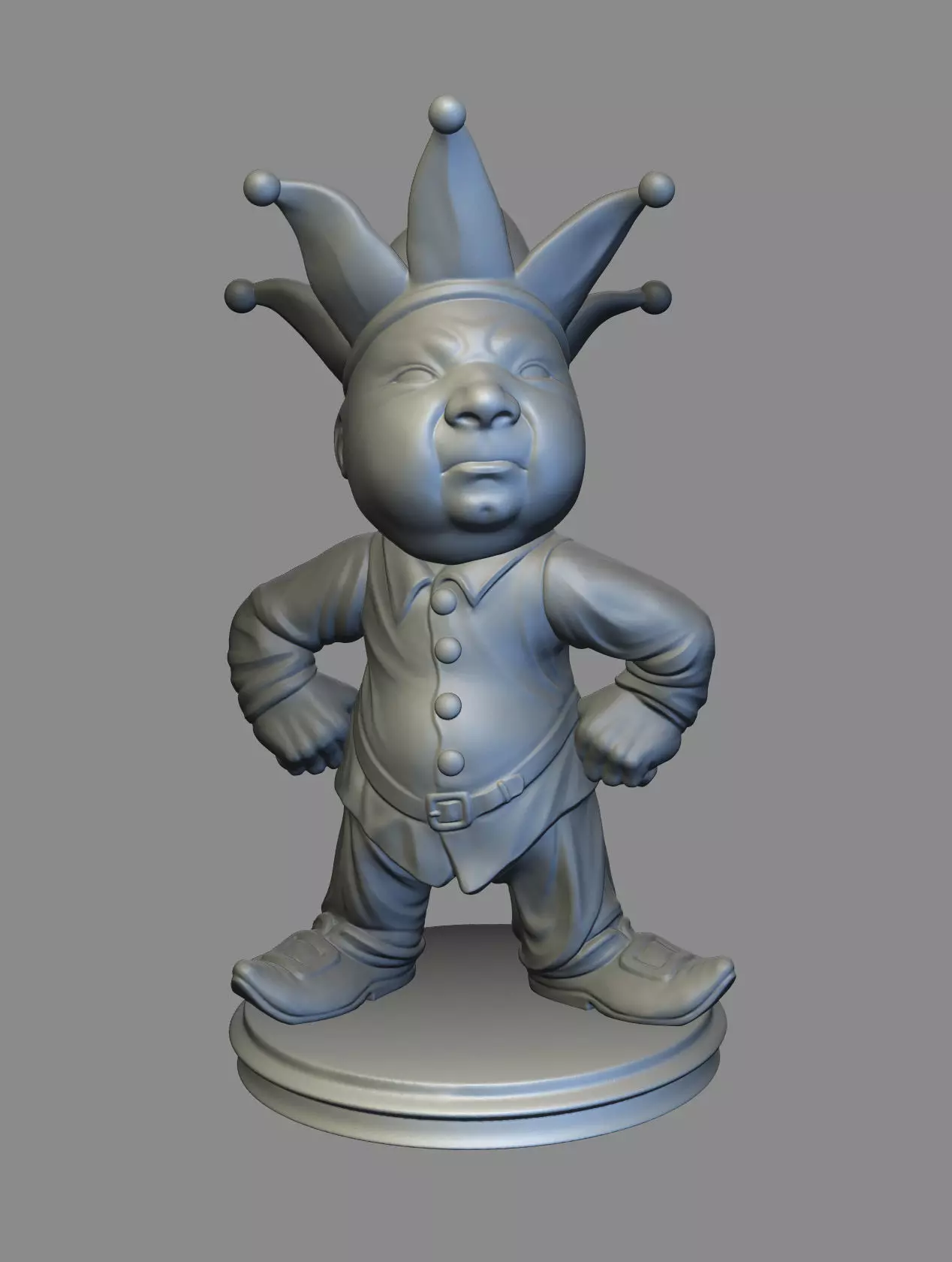 Gnome-joker figurine of man wearing crown 3D print model_0