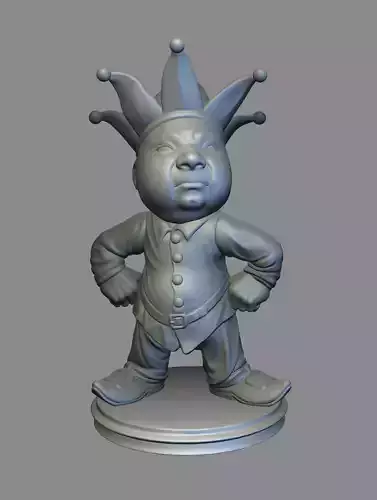 Gnome-joker figurine of man wearing crown