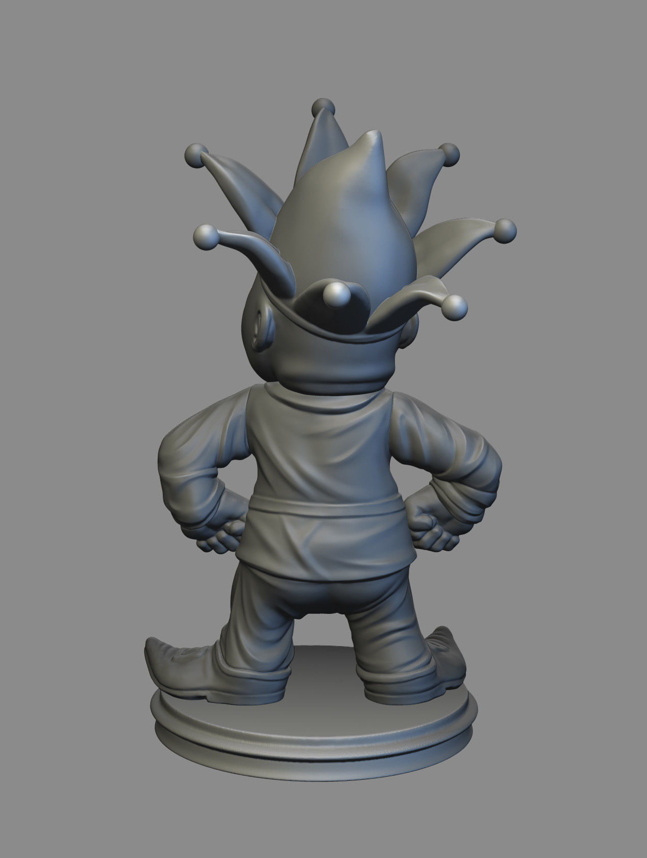 Gnome-joker figurine of man wearing crown 3D print model_2