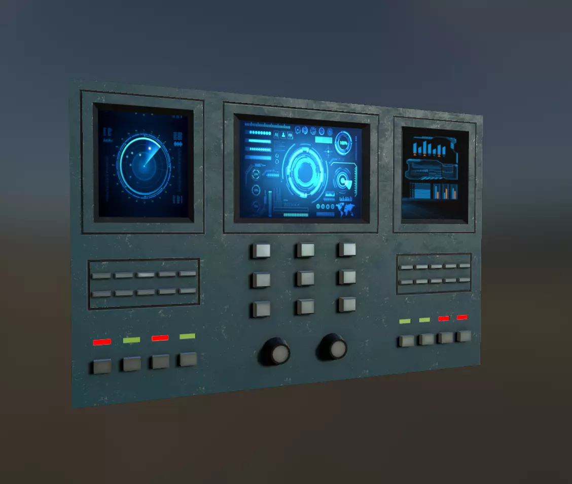 Sci-Fi Wall Panel Low-poly 3D model