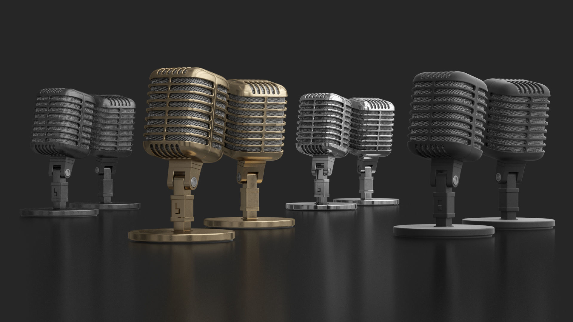 Retro Microphone 3D model_1