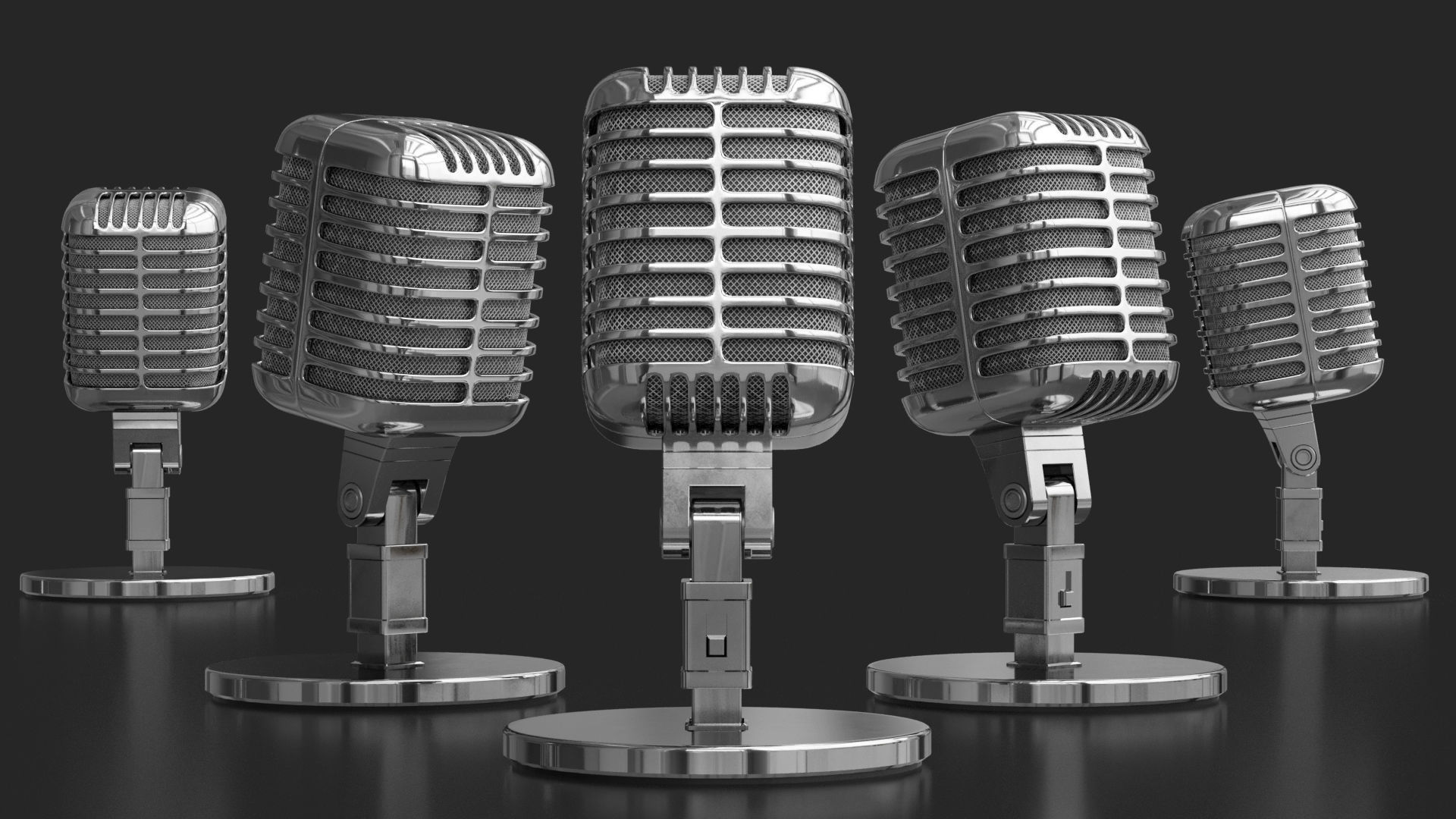 Retro Microphone 3D model_4