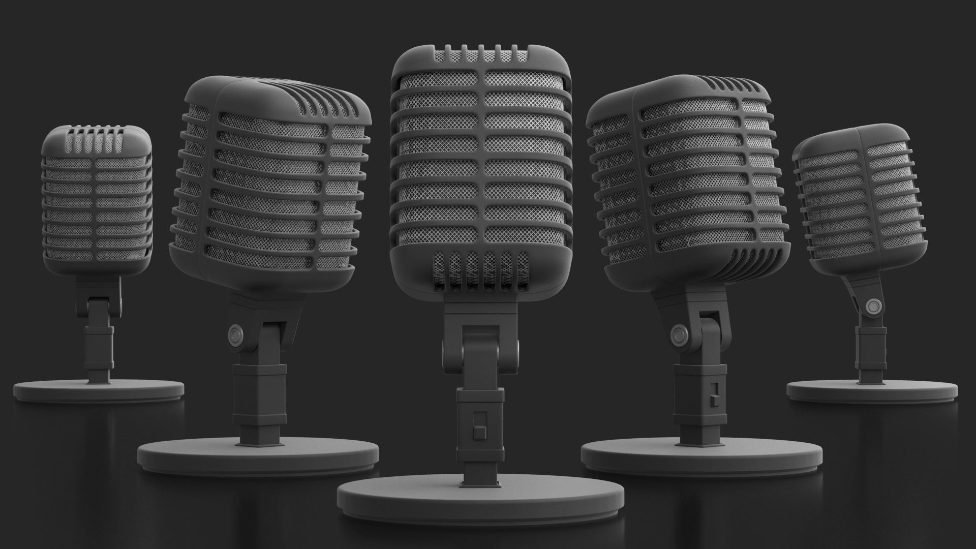 Retro Microphone 3D model_5