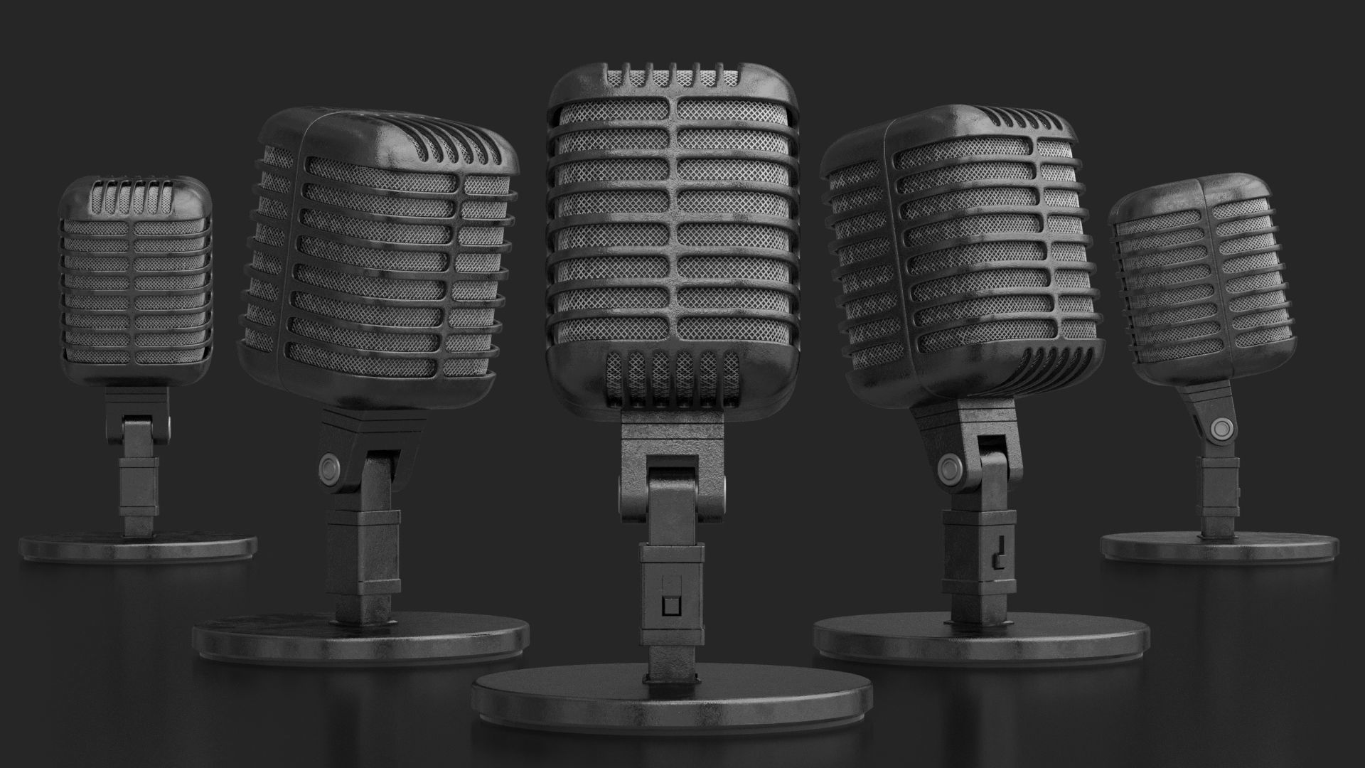 Retro Microphone 3D model_3