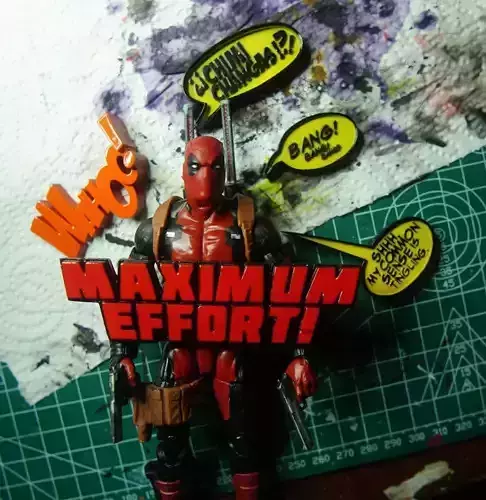 Deadpool Comic Speech Effects Marvel Legends 3D print model