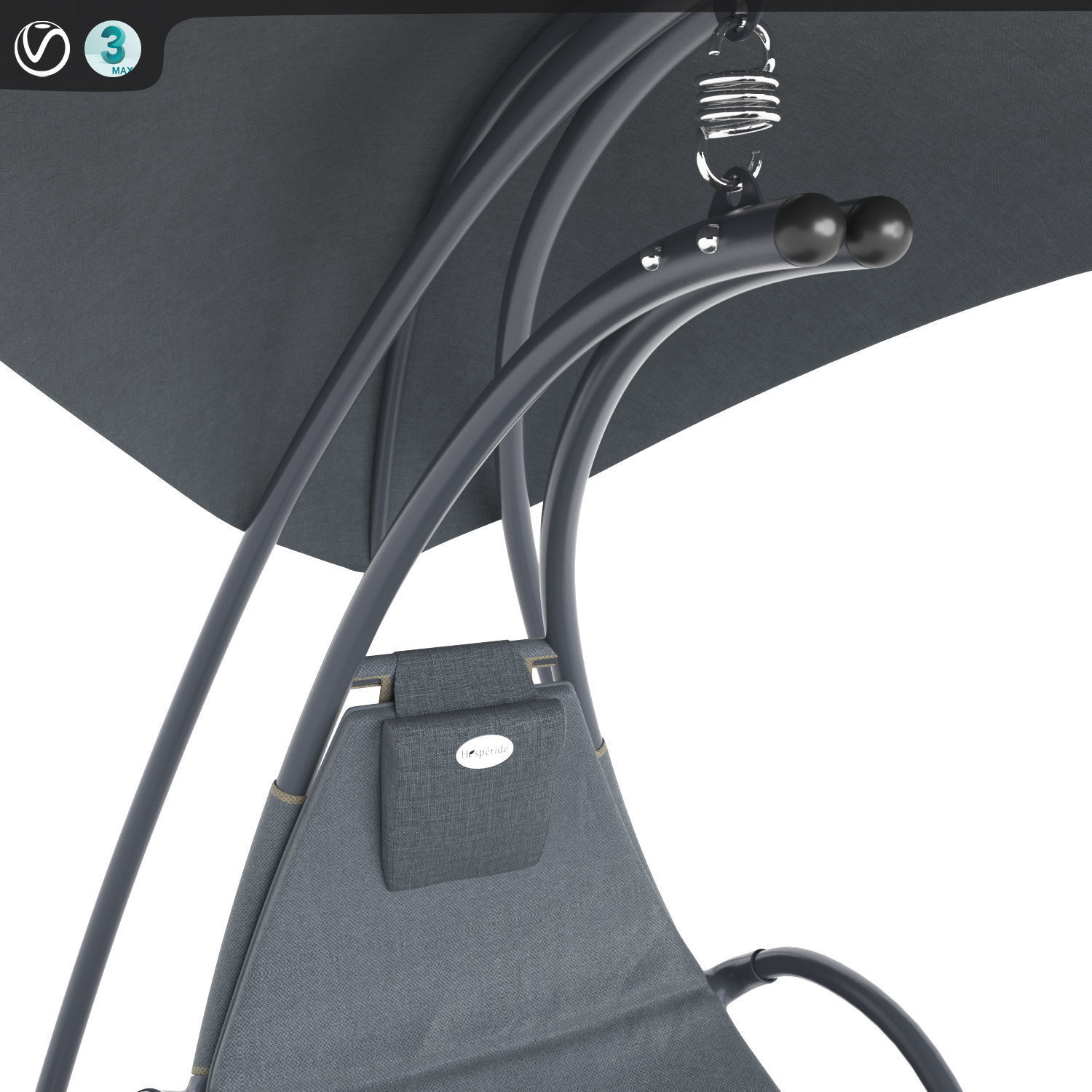Suspended deckchair Majorque Ardoise 3D model_2
