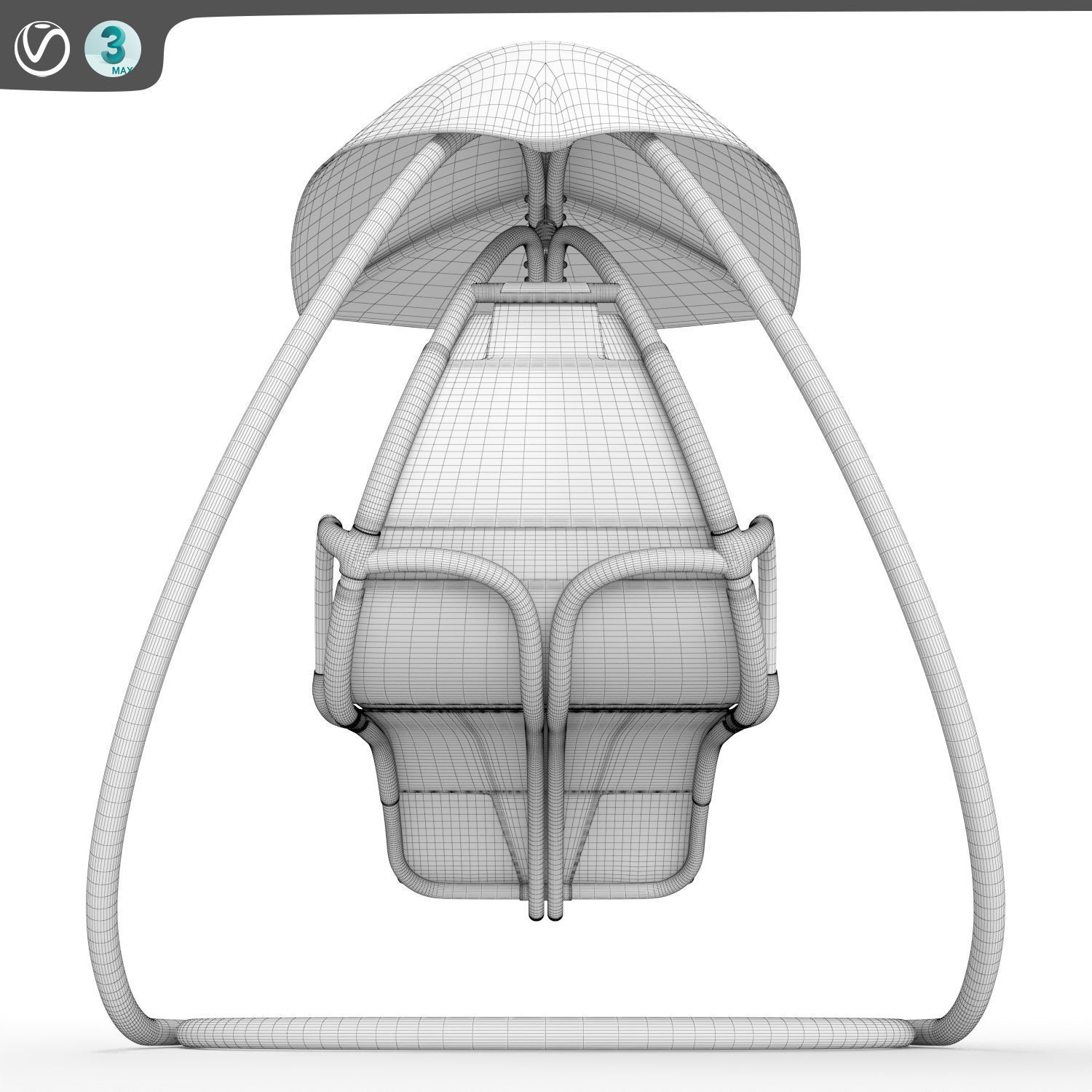Suspended deckchair Majorque Ardoise 3D model_9
