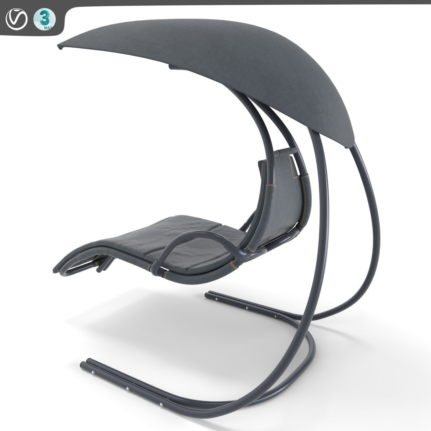 Suspended deckchair Majorque Ardoise 3D model_1