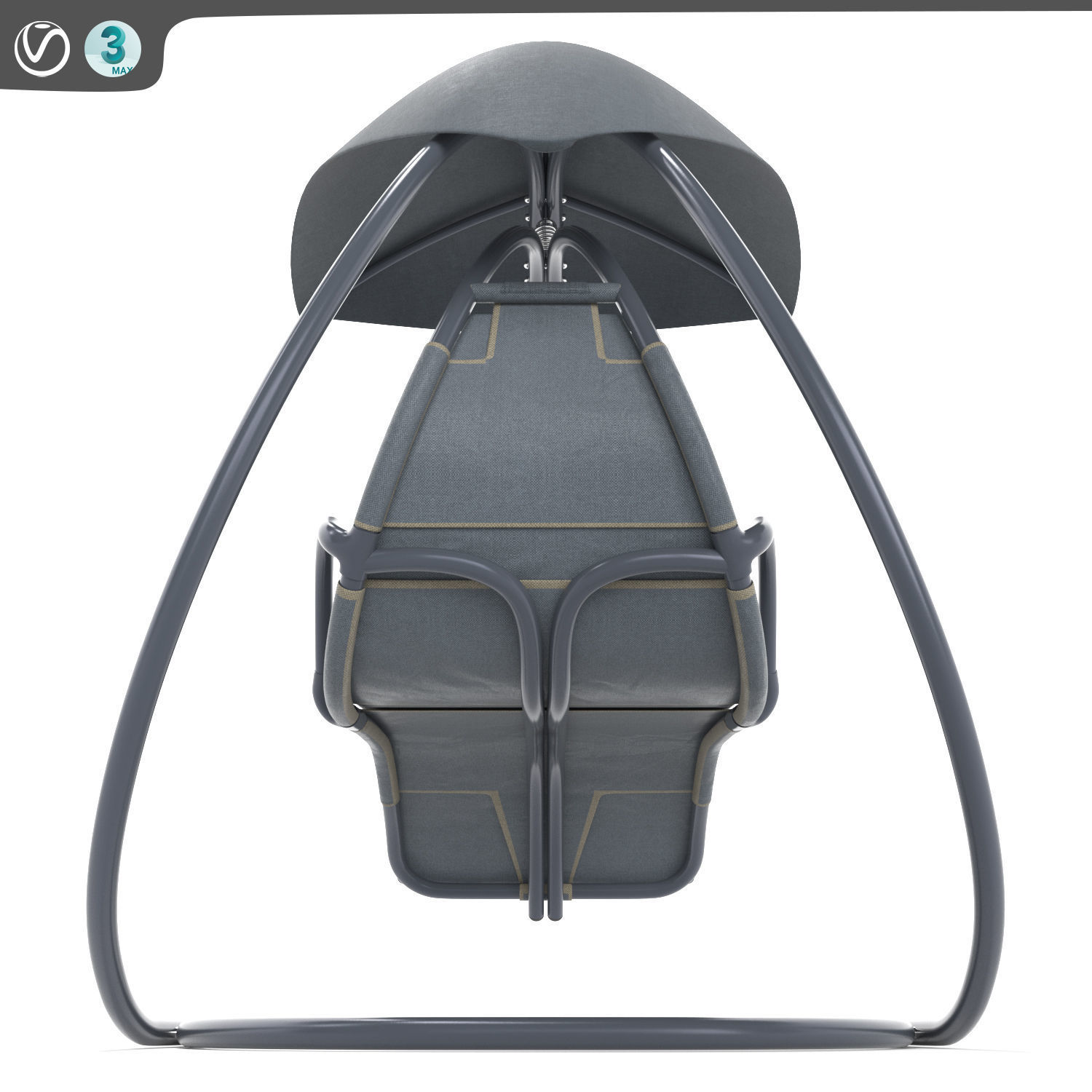 Suspended deckchair Majorque Ardoise 3D model_8