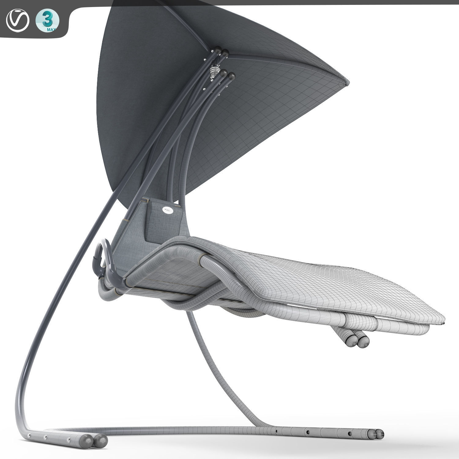 Suspended deckchair Majorque Ardoise 3D model_7