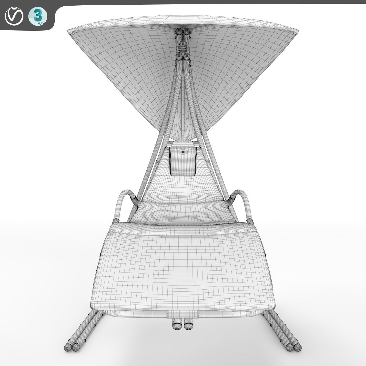 Suspended deckchair Majorque Ardoise 3D model_12
