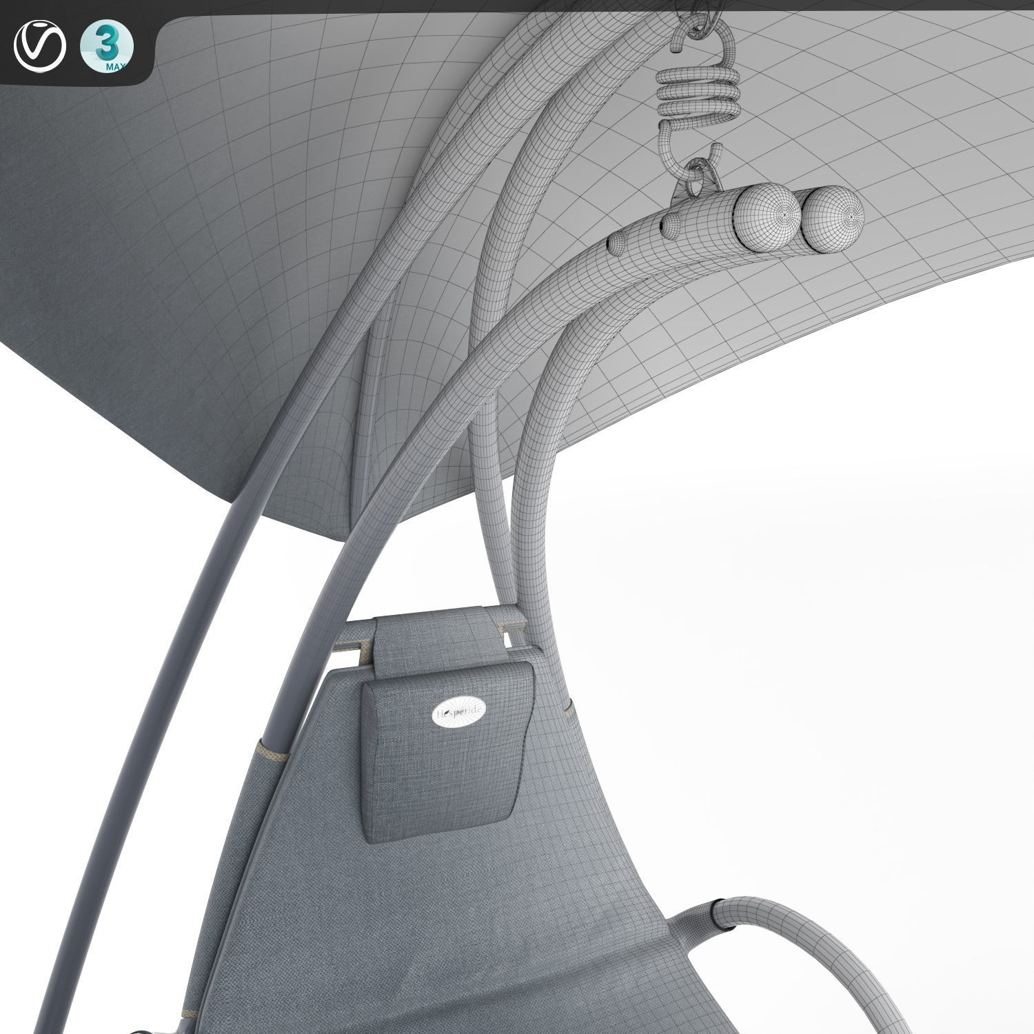 Suspended deckchair Majorque Ardoise 3D model_4