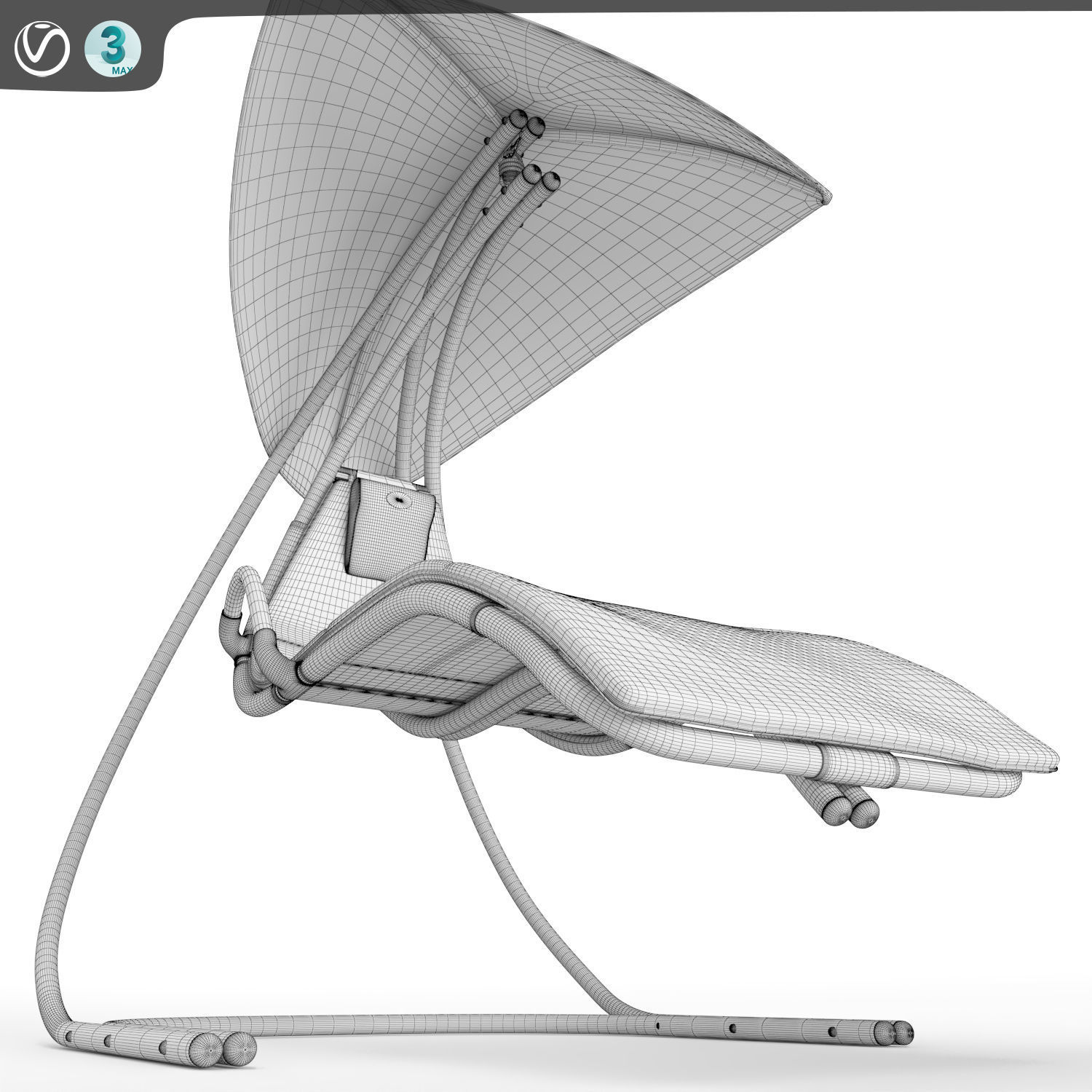 Suspended deckchair Majorque Ardoise 3D model_6