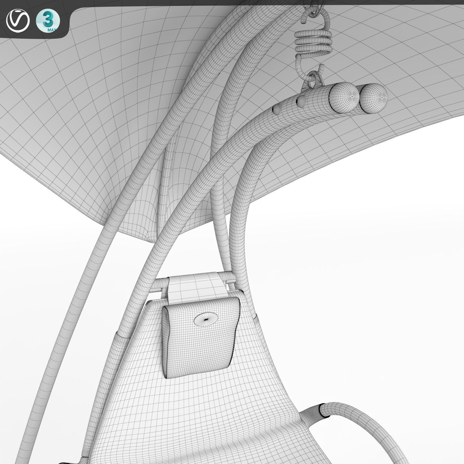 Suspended deckchair Majorque Ardoise 3D model_3