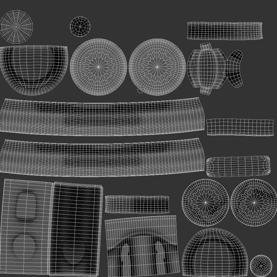 Vintage Lever Low-poly 3D model_6