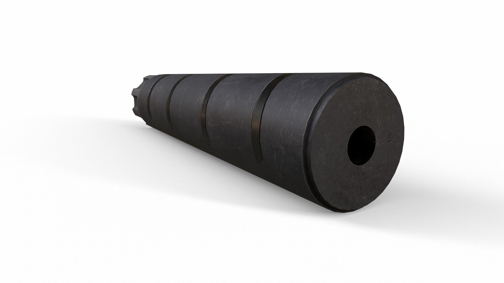 Silencer V2 Low-poly 3D model_12