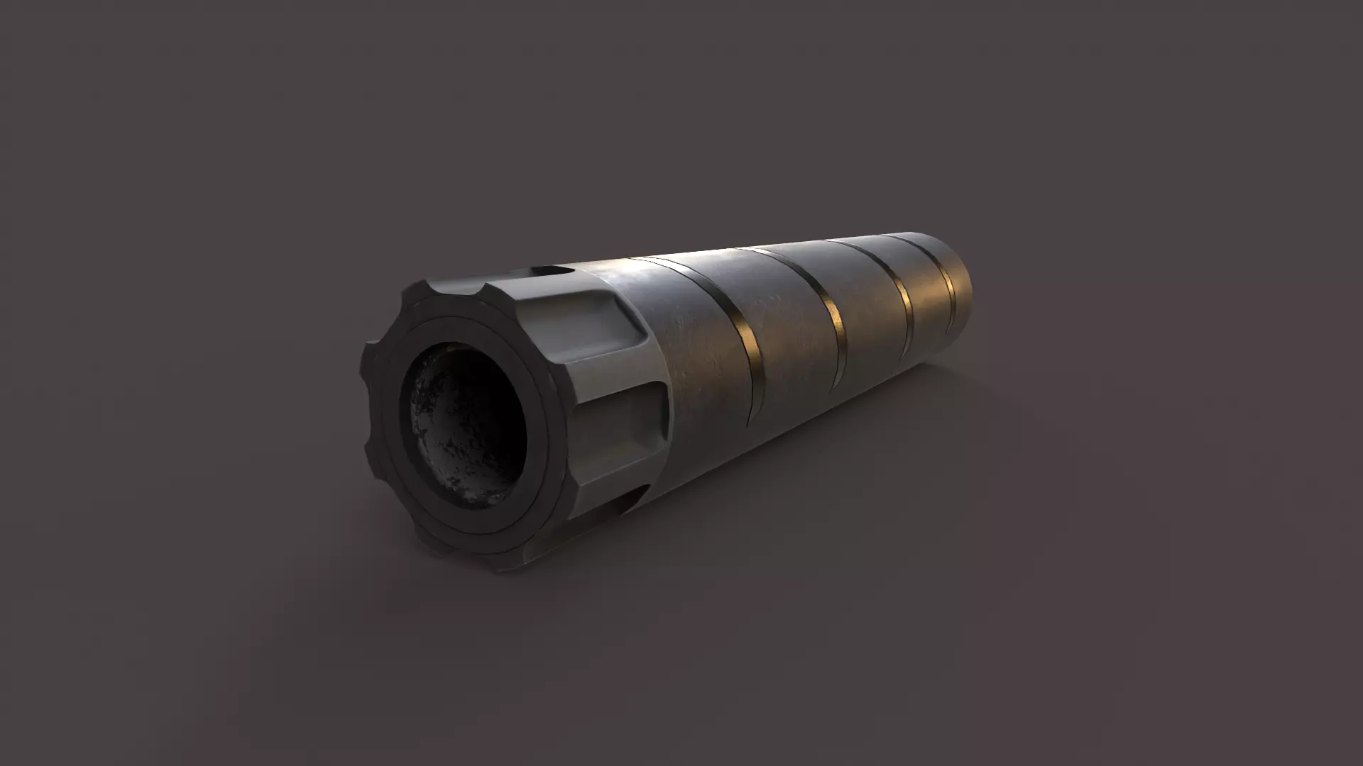 Silencer V2 Low-poly 3D model_0