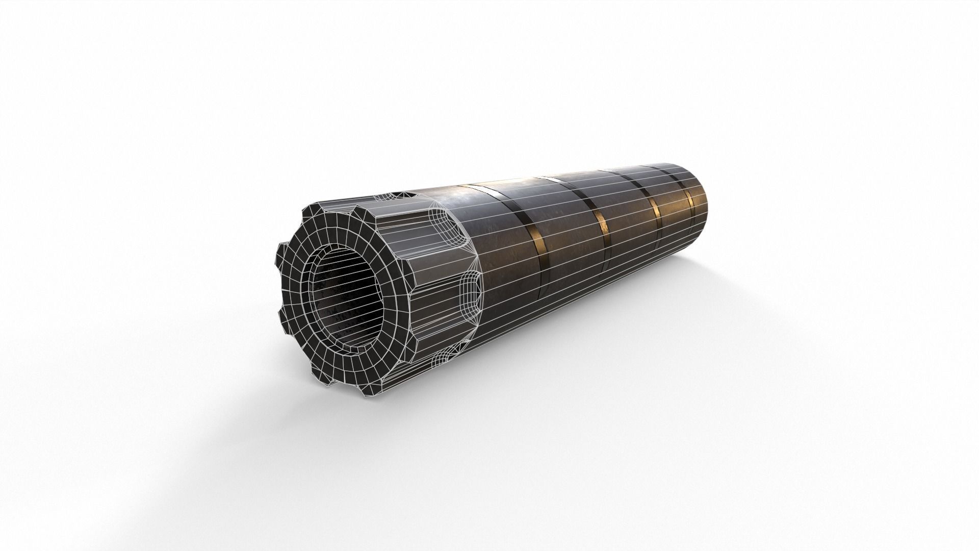 Silencer V2 Low-poly 3D model_7