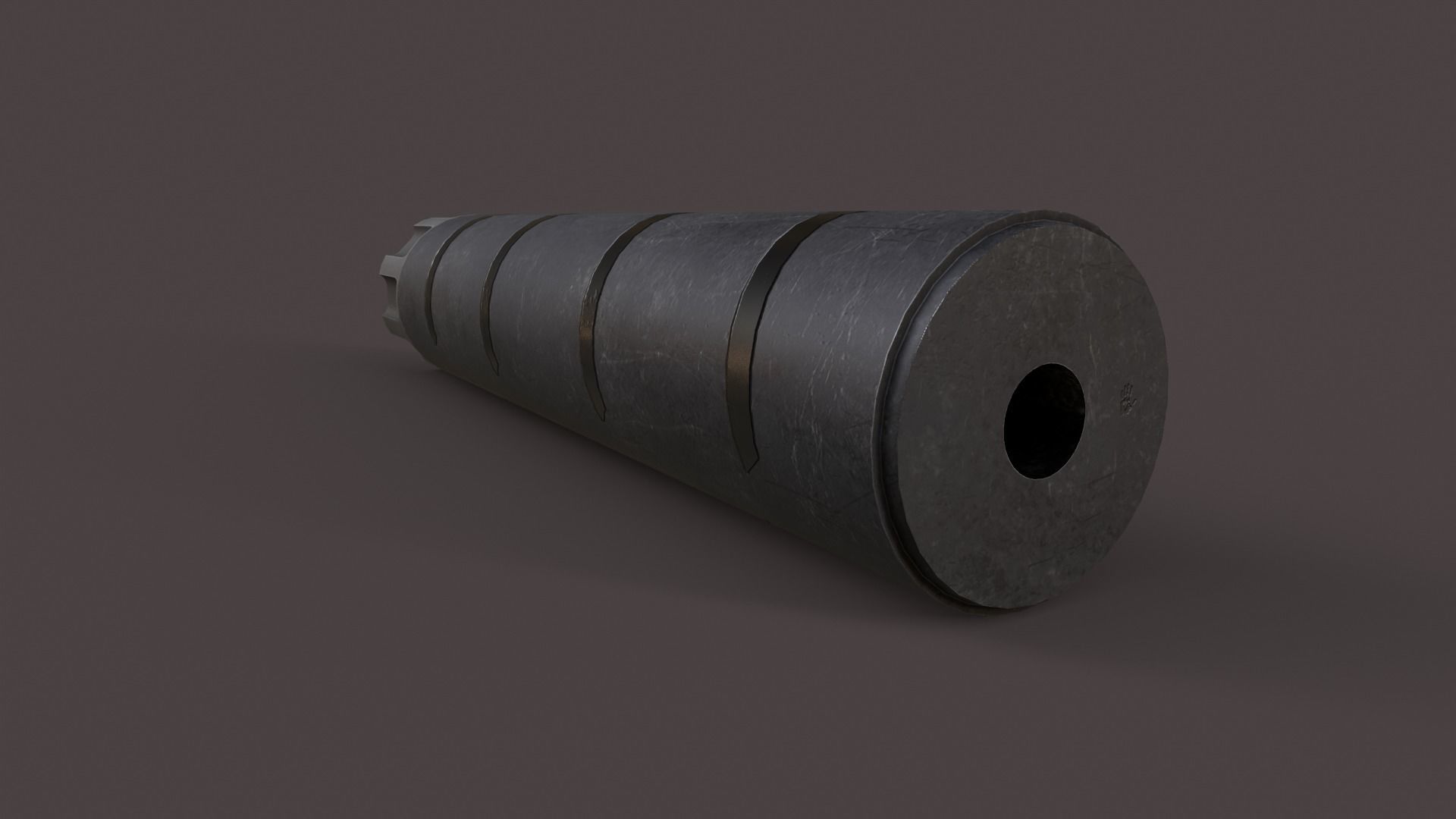 Silencer V2 Low-poly 3D model_5