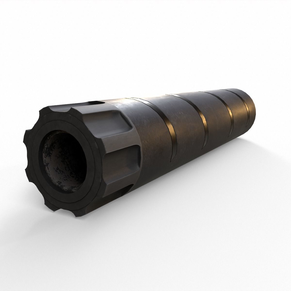 Silencer V2 Low-poly 3D model_8