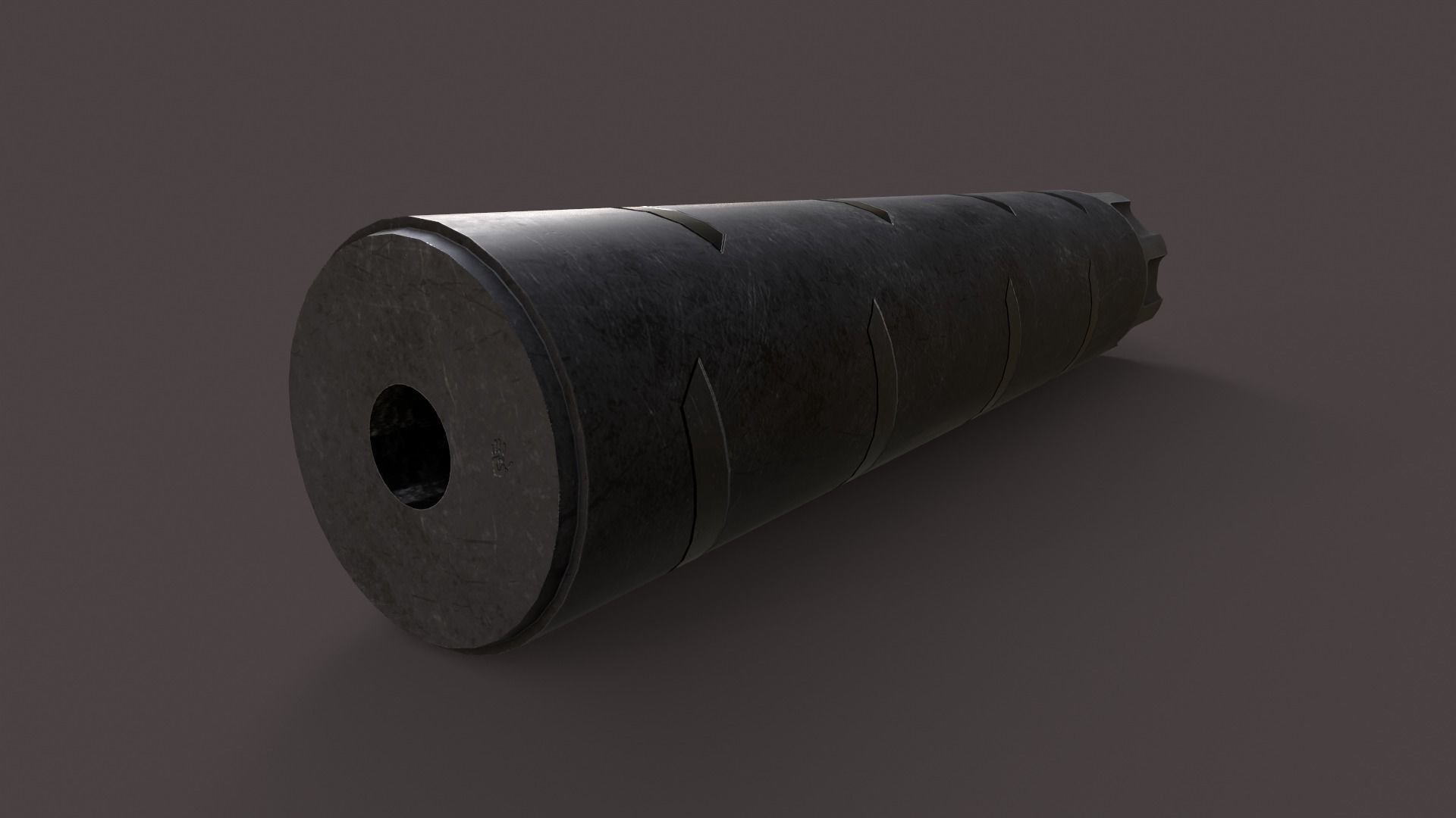 Silencer V2 Low-poly 3D model_4