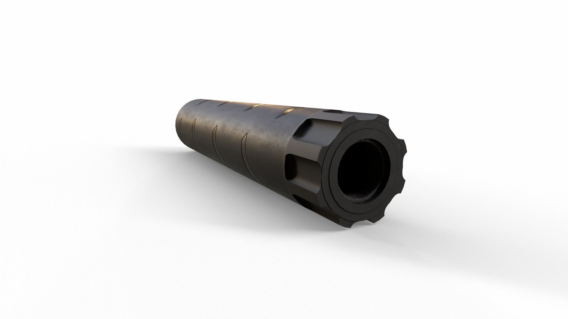 Silencer V2 Low-poly 3D model_9