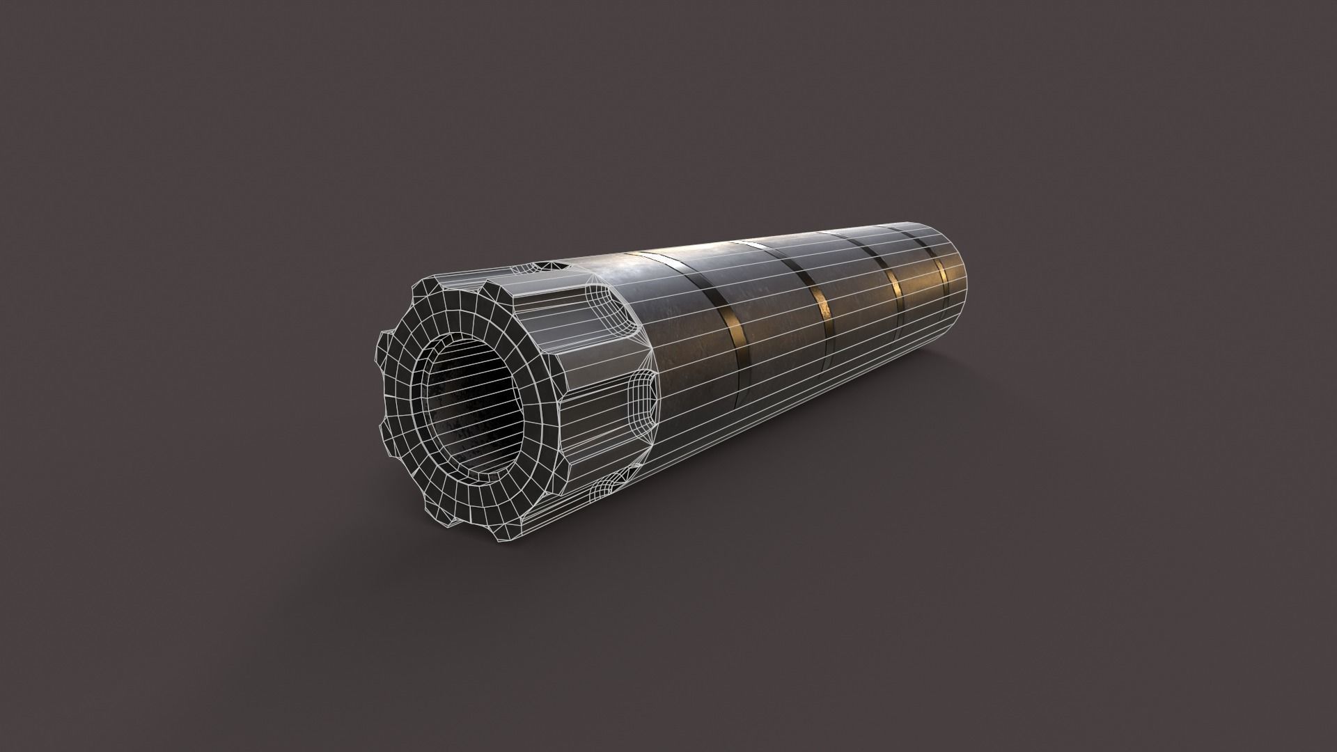 Silencer V2 Low-poly 3D model_14