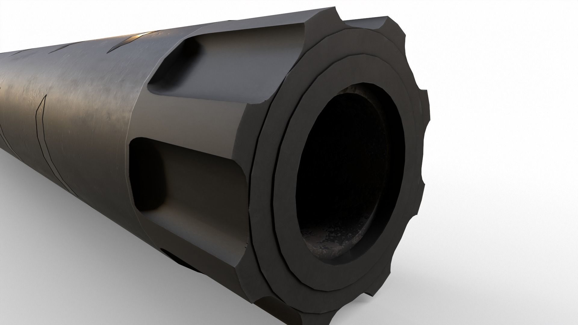 Silencer V2 Low-poly 3D model_3