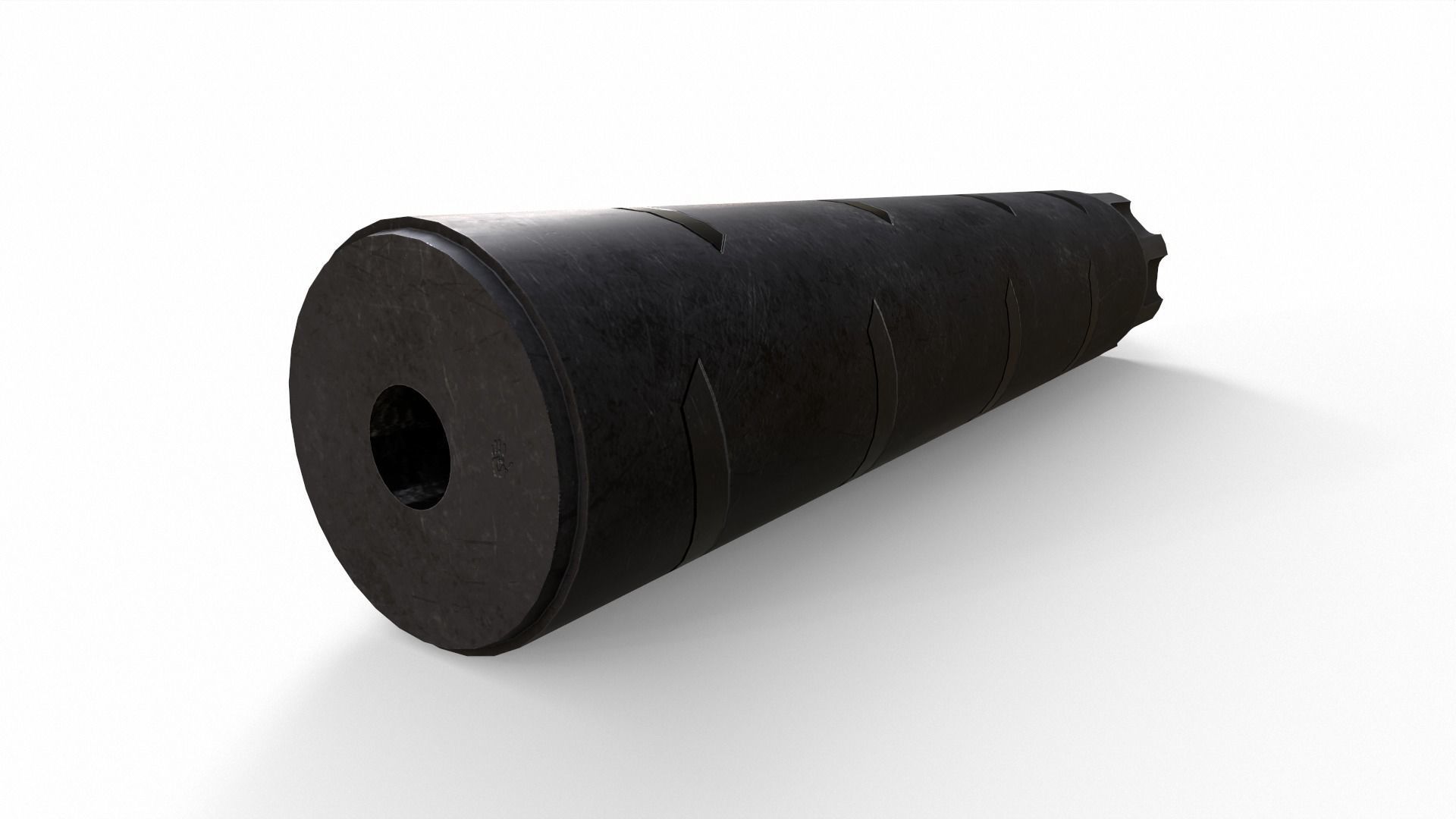 Silencer V2 Low-poly 3D model_11