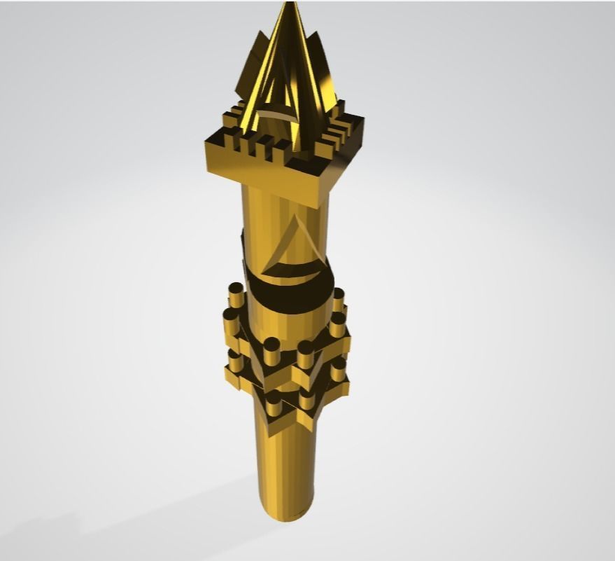 tower golden statue Free 3D model_3