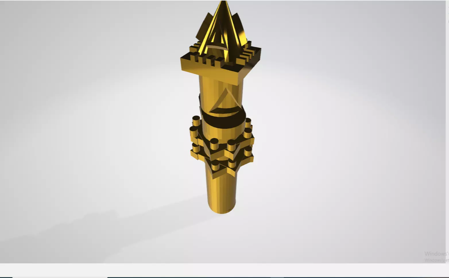 tower golden statue Free 3D model_0