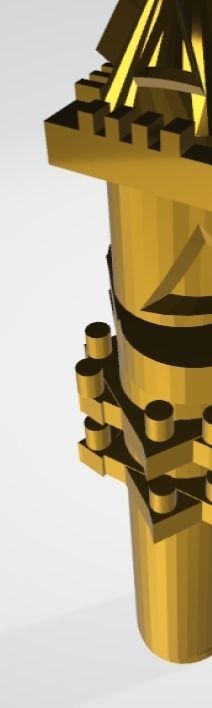 tower golden statue Free 3D model_5