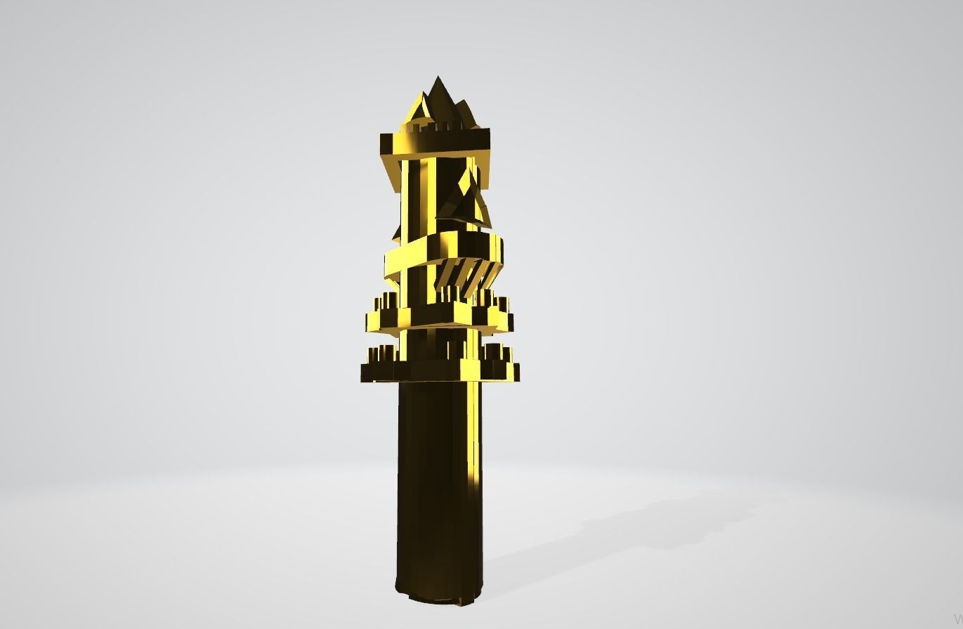 tower golden statue Free 3D model_2